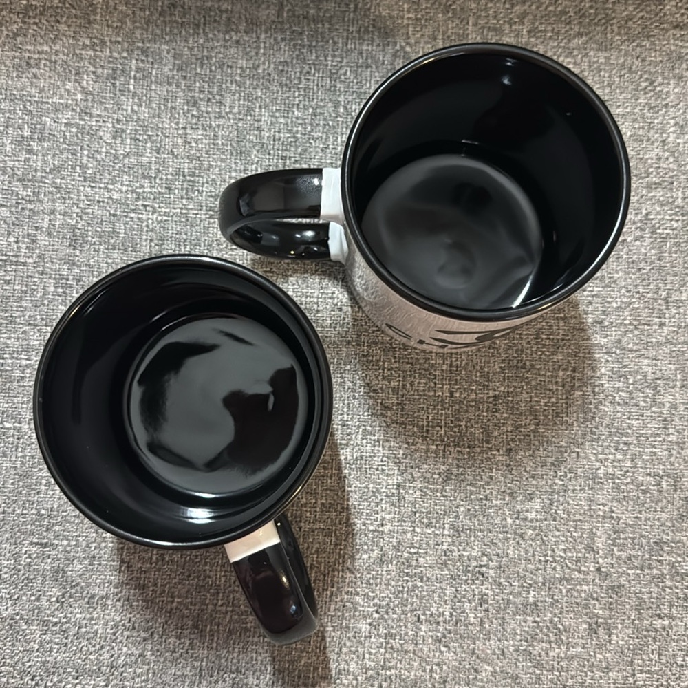 TWO Luxury Black and White Logo Coffee Mugs - Picture 5 of 7